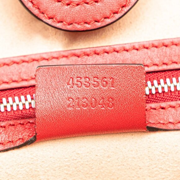 GUCCI Red Leather Shoulder Bag - Picture 8 of 10